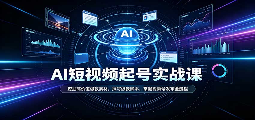 短视频AI起号实战课:挖掘高价值爆款素材,撰写爆款脚本,掌握视频号发布全流程-赛德副业库