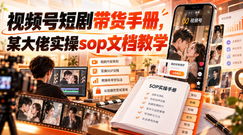视频号短剧带货手册，某大佬实操sop文档教学-赛德副业库