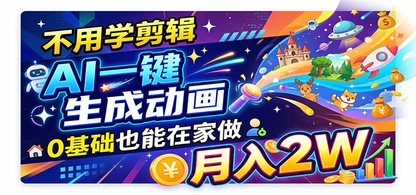 AI动画彻底爆了!一单500~800,全程派单,小白也能月入2W+-赛德副业库