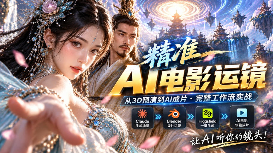 AI视频终于能精准运镜了!Claude+Blender+Higgsfield免费插件实测-赛德副业库
