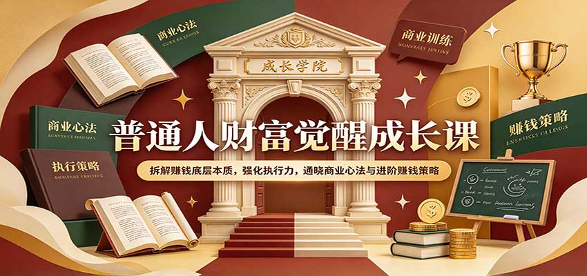 普通人财富觉醒成长课:拆解赚钱底层本质,强化执行力,通晓商业心法与进阶赚钱策略-赛德副业库