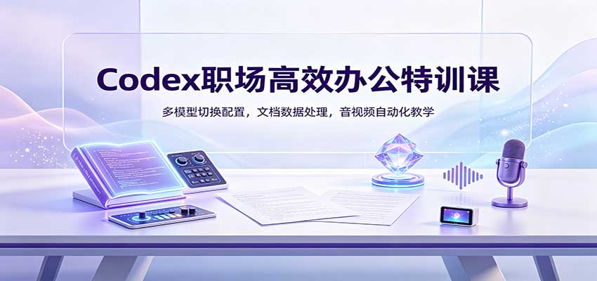 Codex职场高效办公特训课:多模型切换配置,文档数据处理,音视频自动化教学-赛德副业库