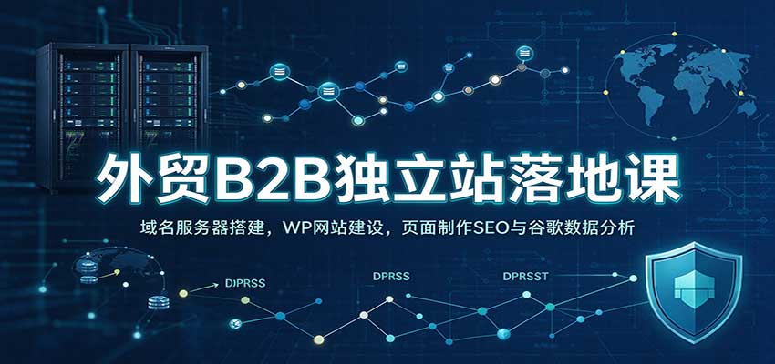 外贸B2B独立站落地课：域名服务器搭建，WP网站建设，页面制作SEO与谷歌数据分析-赛德副业库
