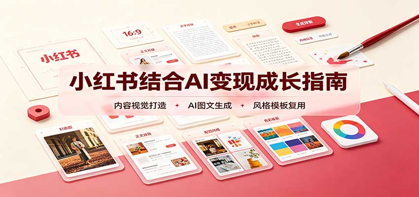 小红书结合AI变现成长指南:账号精准定位,内容视觉打造,搭建可复制流量获客体系-赛德副业库