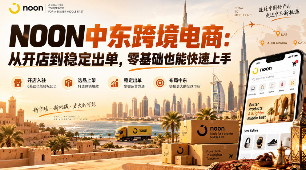 NOON中东跨境电商:从开店到稳定出单,零基础也能快速上手(更新2026)-赛德副业库