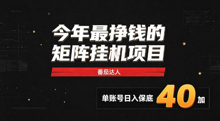 2026热门副业|番茄达人矩阵全自动挂G项目,单账号保底日入40+,无需人工盯守【揭秘】-赛德副业库