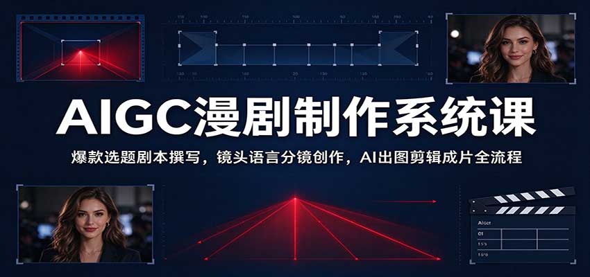 AIGC漫剧制作系统课:爆款选题剧本撰写,镜头语言分镜创作,AI出图剪辑成片全流程-赛德副业库