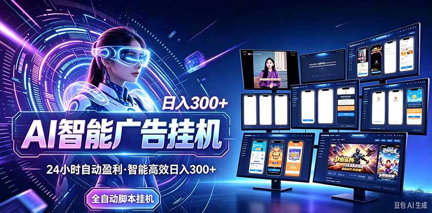 （20900期）24小时AI广告挂机｜在家就能做的被动副业-赛德副业库