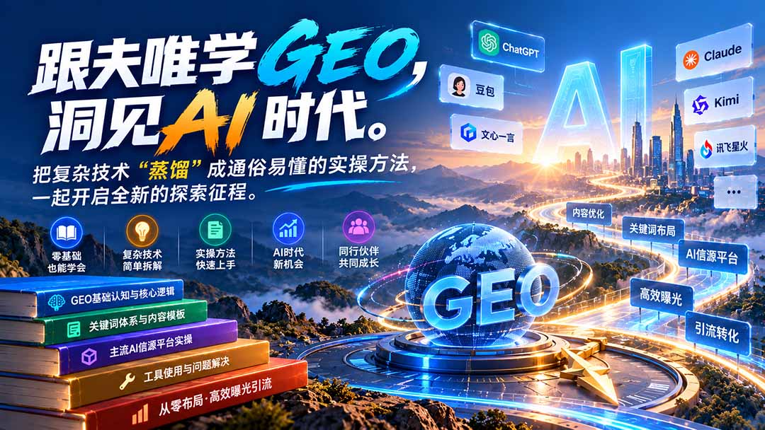 (21257期)跟夫唯学GEO-更新1030,洞见AI时代。把复杂技术 “蒸馏” 成通俗易懂的实操方法,一起开启全新的探索征程-赛德副业库