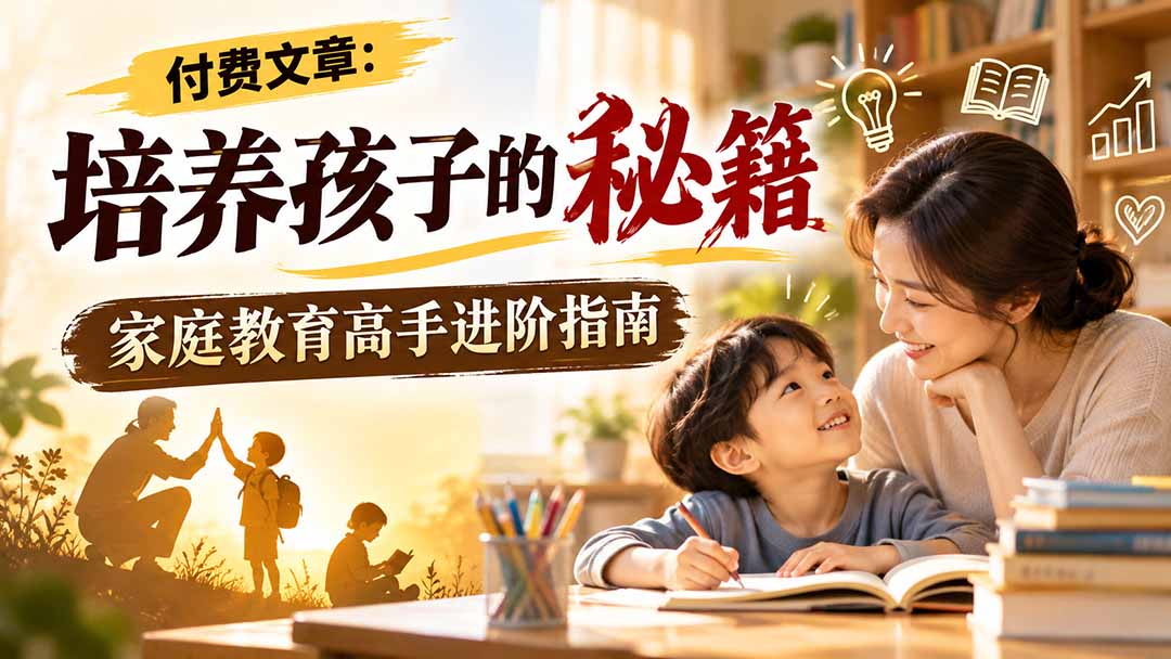 (20919期)付费文章:培养孩子的秘籍,家庭教育高手进阶指南-赛德副业库