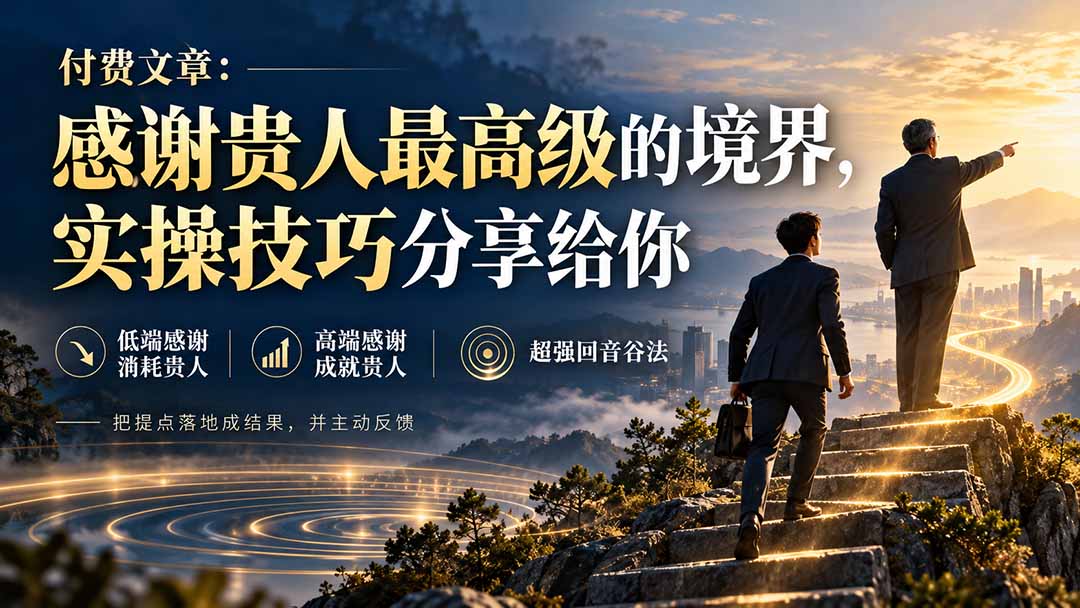 (20871期)付费文章:感谢贵人最高级的境界,实操技巧分享给你-赛德副业库