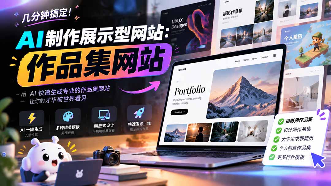 (21213期)几分钟搞定,AI制作展示型网站制作:作品集网站,用AI快速生成专业的作品集网站,接单变现!-赛德副业库
