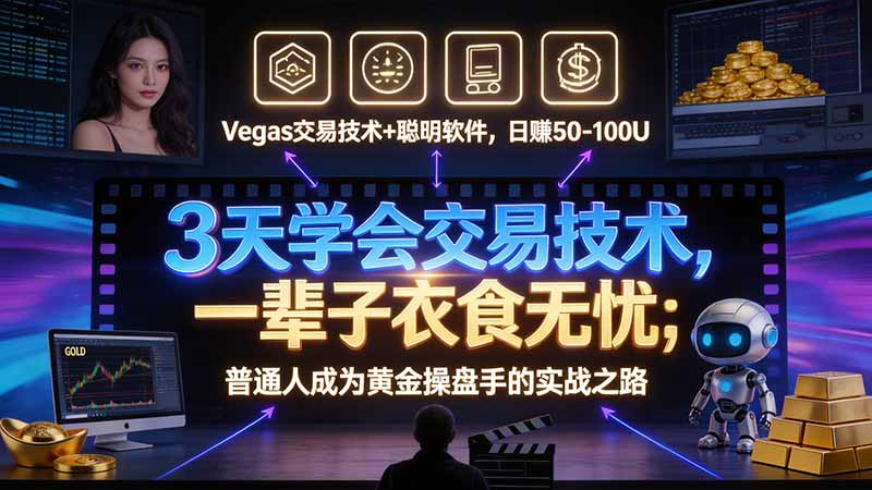(21214期)3 天学会 顺势而为交易系统,趋势看得懂、下单有依据:软件自动帮你盯盘,新手也能稳定复利-赛德副业库