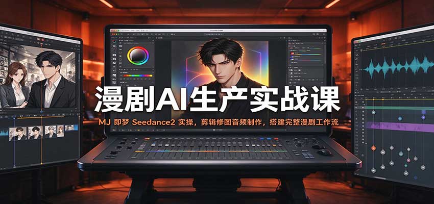 漫剧AI生产实战课:MJ 即梦 Seedance2 实操,剪辑修图音频制作,搭建完整漫剧工作流-赛德副业库