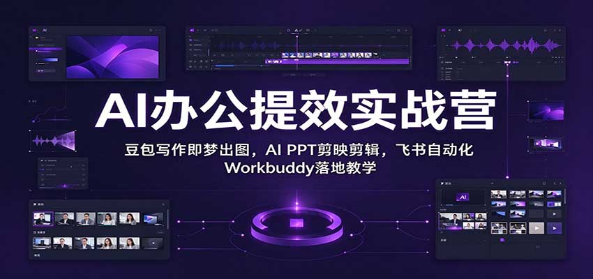 AI办公提效实战营：豆包写作即梦出图，AI PPT剪映剪辑，飞书自动化 Workbuddy落地教学-赛德副业库