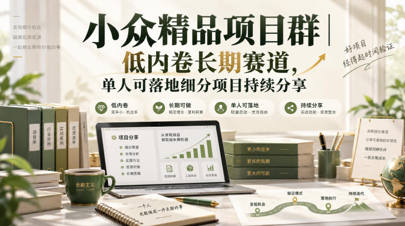 小众精品项目群|低内卷长期赛道,单人可落地细分项目持续分享-赛德副业库