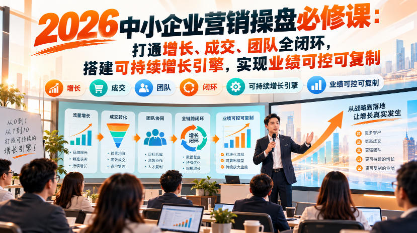 2026中小企业营销操盘必修课：打通增长、成交、团队全闭环，搭建可持续增长引擎，实现业绩可控可复制-赛德副业库