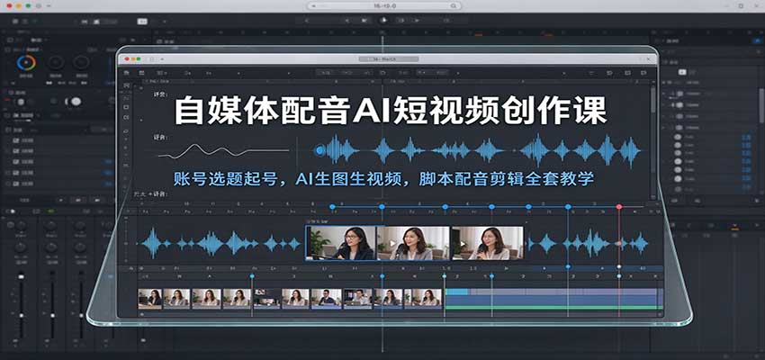 自媒体配音AI短视频创作课:账号选题起号,AI生图生视频,脚本配音剪辑全套教学-赛德副业库