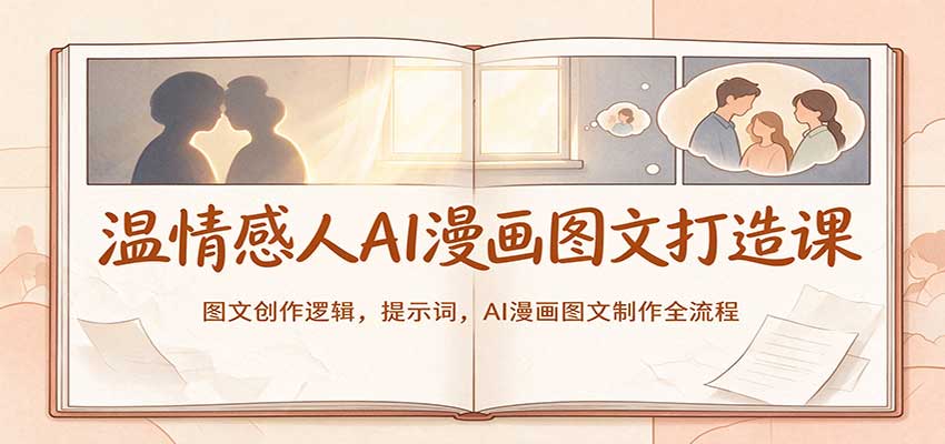 温情感人AI漫画图文打造课:图文创作逻辑,提示词,AI漫画图文制作全流程-赛德副业库