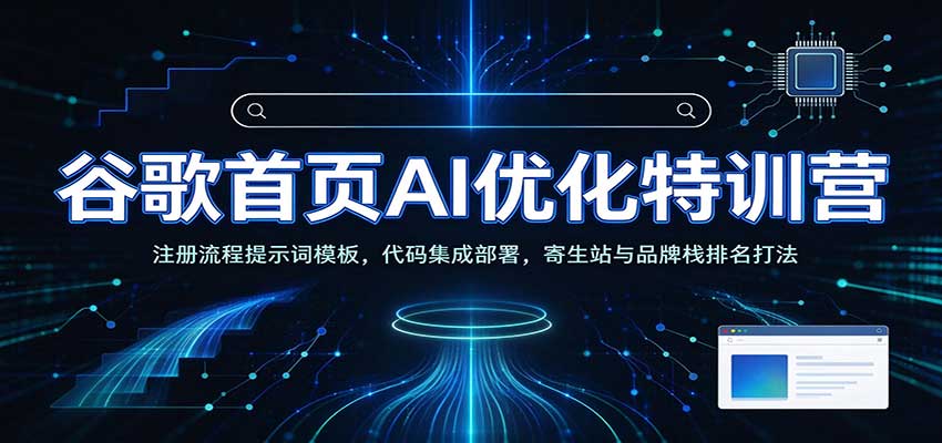 谷歌首页AI优化特训营：AI工具赋能SEO，次级站点搭建，寄生站与品牌栈排名打法-赛德副业库