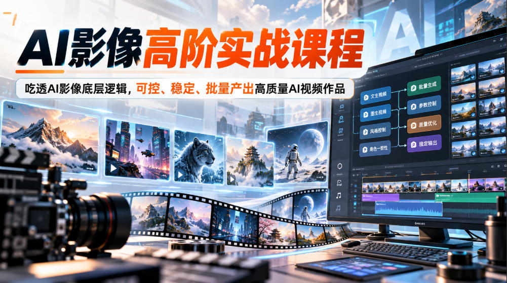 AI影像高阶实战课程,吃透AI影像底层逻辑,可控、稳定、批量产出高质量AI视频作品-赛德副业库