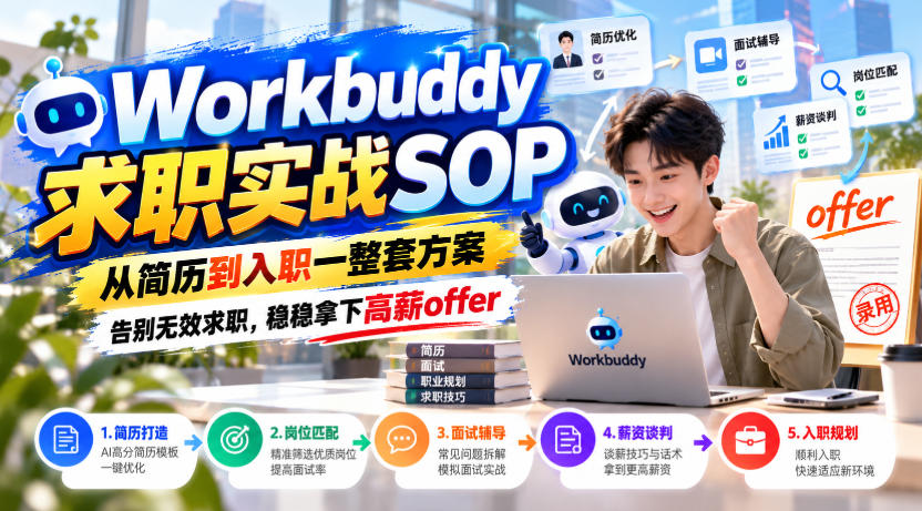 Workbuddy求职实战SOP,从简历到入职一整套方案,告别无效求职,稳稳拿下高薪offer-赛德副业库