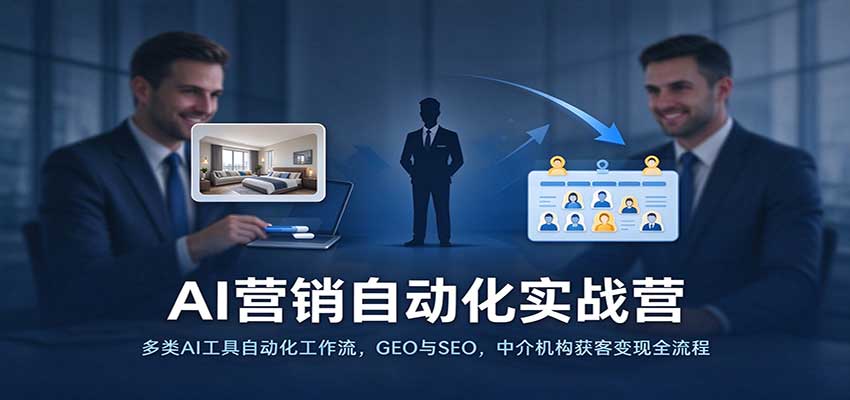 AI营销自动化实战营:多类AI工具自动化工作流,GEO与SEO,中介机构获客变现全流程-赛德副业库