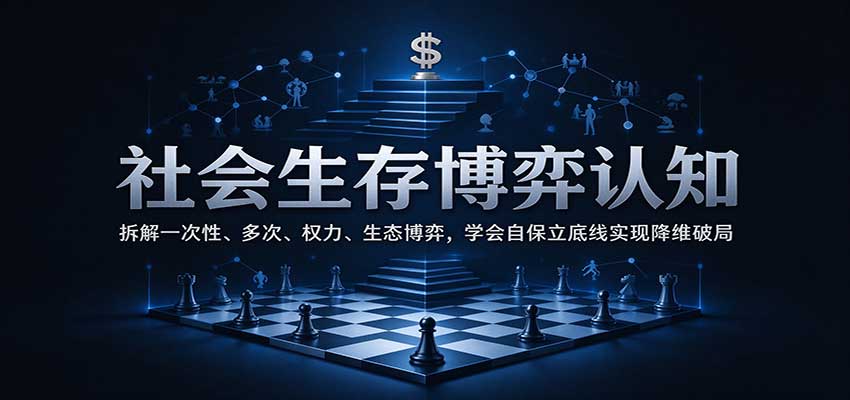 社会生存博弈认知:拆解一次性、多次、权力、生态博弈,学会自保立底线实现降维破局-赛德副业库