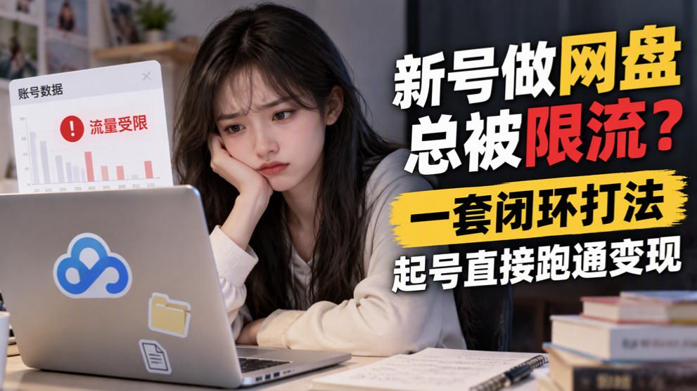 新号做网盘总被限流?一套闭环打法,起号直接跑通变现-赛德副业库