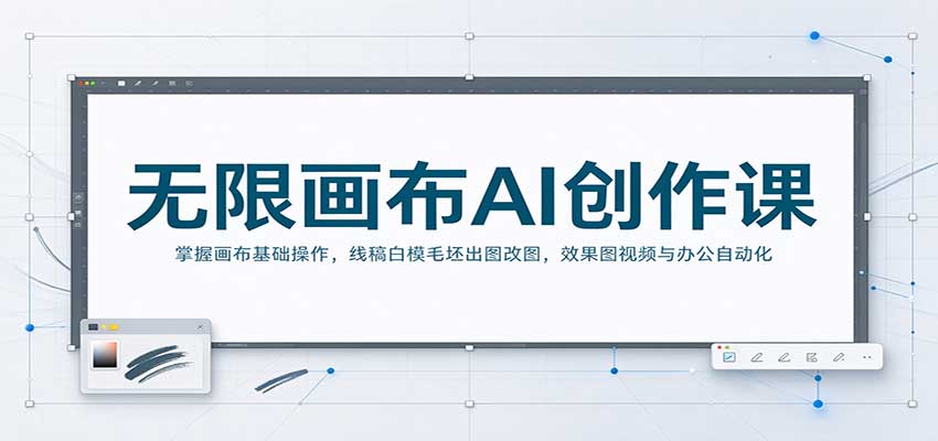 无限画布AI创作课:掌握画布基础操作,线稿白模毛坯出图改图,效果图视频与办公自动化-赛德副业库