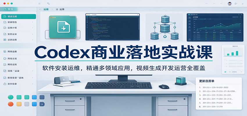 Codex商业落地实战课:软件安装运维,精通多领域应用,视频生成开发运营全覆盖-赛德副业库