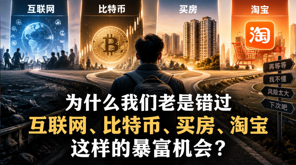 某社群付费文章:为什么我们老是错过互联网、比特币、买房、淘宝这样的暴富机会?-赛德副业库