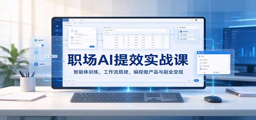 职场AI提效实战课:智能体训练,工作流搭建,编程做产品与副业变现-赛德副业库