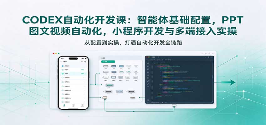 CODEX自动化开发课：智能体基础配置，PPT图文视频自动化，小程序开发与多端接入实操-赛德副业库
