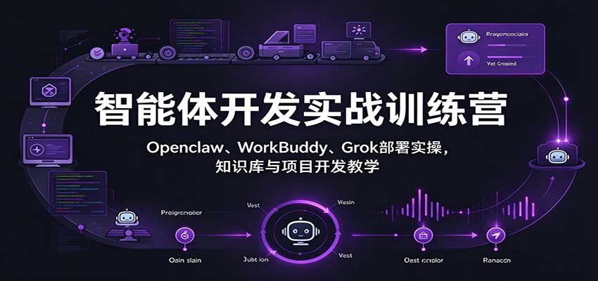 智能体开发实战训练营:Openclaw、WorkBuddy、Grok部署实操,知识库与项目开发教学-赛德副业库