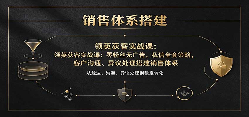 领英获客实战课:零粉丝无广告,私信全套策略,客户沟通、异议处理搭建销售体系-赛德副业库