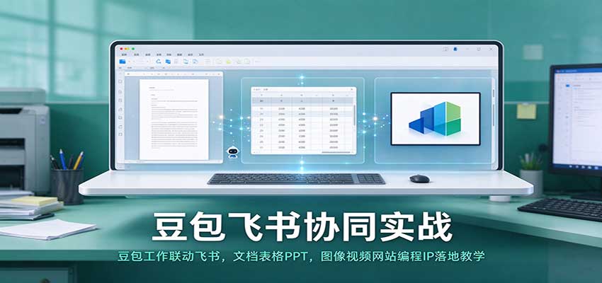 豆包飞书协同实战：豆包工作联动飞书，文档表格PPT，图像视频网站编程IP落地教学-赛德副业库