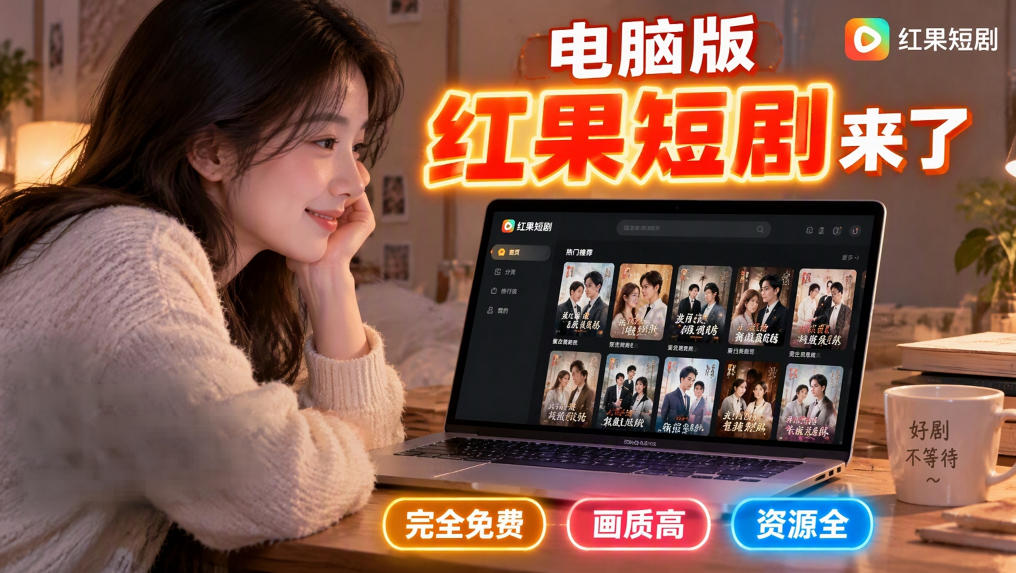 手机看短剧费眼?电脑版红果短剧来了,完全免费、画质高、资源全-赛德副业库