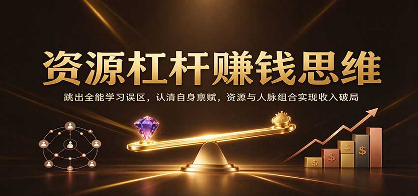 资源杠杆赚钱思维:跳出全能学习误区,认清自身禀赋,资源与人脉组合实现收入破局-赛德副业库