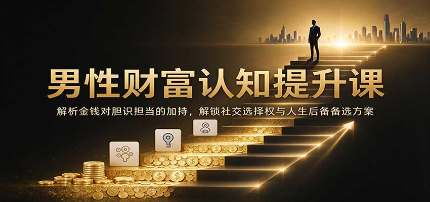 男性财富认知提升课:解析金钱对胆识担当的加持,解锁社交选择权与人生后备备选方案-赛德副业库