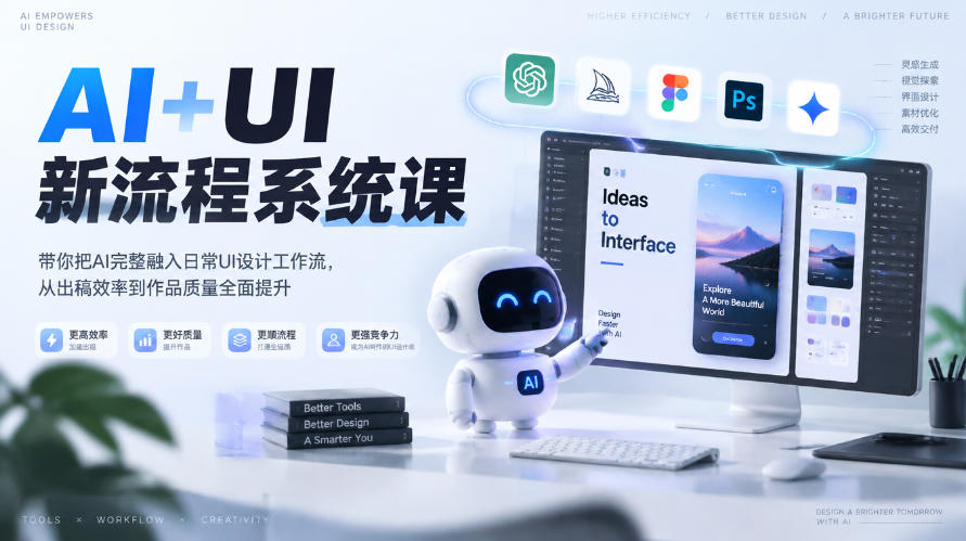 【无水印】AI+UI新流程系统课，带你把AI完整融入日常UI设计工作流，从出稿效率到作品质量全面提升（2026第4期）-赛德副业库
