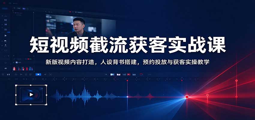 短视频截流获客实战课:新版视频内容打造,人设背书搭建,预约投放与获客实操教学-赛德副业库