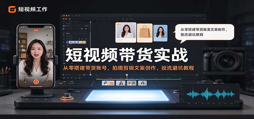 短视频带货实战:从零搭建带货账号,拍摄剪辑文案创作,投流避坑教程-赛德副业库