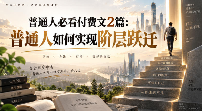 普通人必看付费文2篇：普通人如何实现阶层跃迁-赛德副业库
