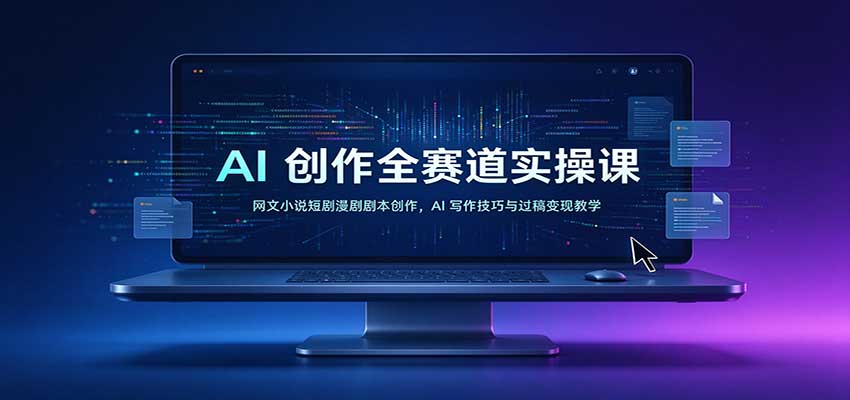 AI创作全赛道实操课：网文小说短剧漫剧剧本创作，AI写作技巧与过稿变现教学-赛德副业库