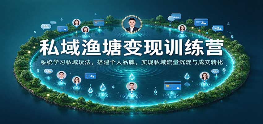 私域渔塘变现训练营:系统学习私域玩法,搭建个人品牌,实现私域流量沉淀与成交转化-赛德副业库