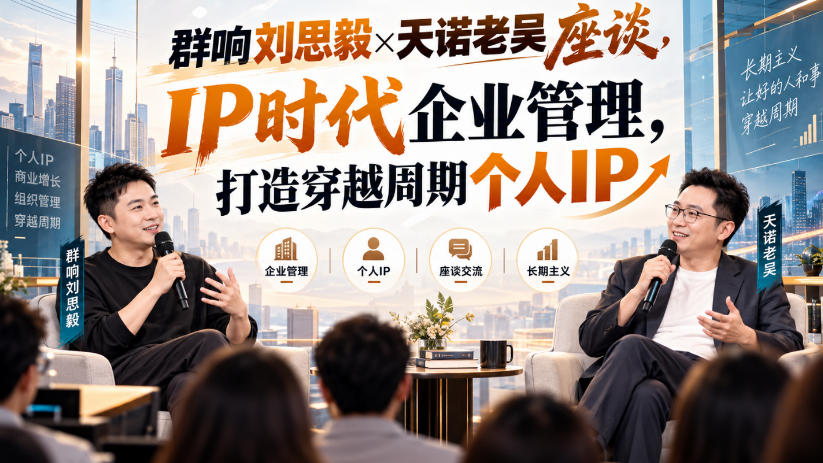 群响刘思毅×天诺老吴座谈，IP时代企业管理，打造穿越周期个人IP-赛德副业库