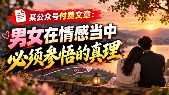 某公众号付费文章:男女在情感当中必须参悟的真理-赛德副业库