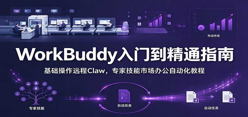 WorkBuddy从入门到精通手册:基础操作远程Claw,专家技能市场办公自动化教程-赛德副业库
