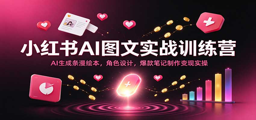 小红书AI图文实战训练营：AI生成条漫绘本，角色设计，爆款笔记制作变现实操-赛德副业库